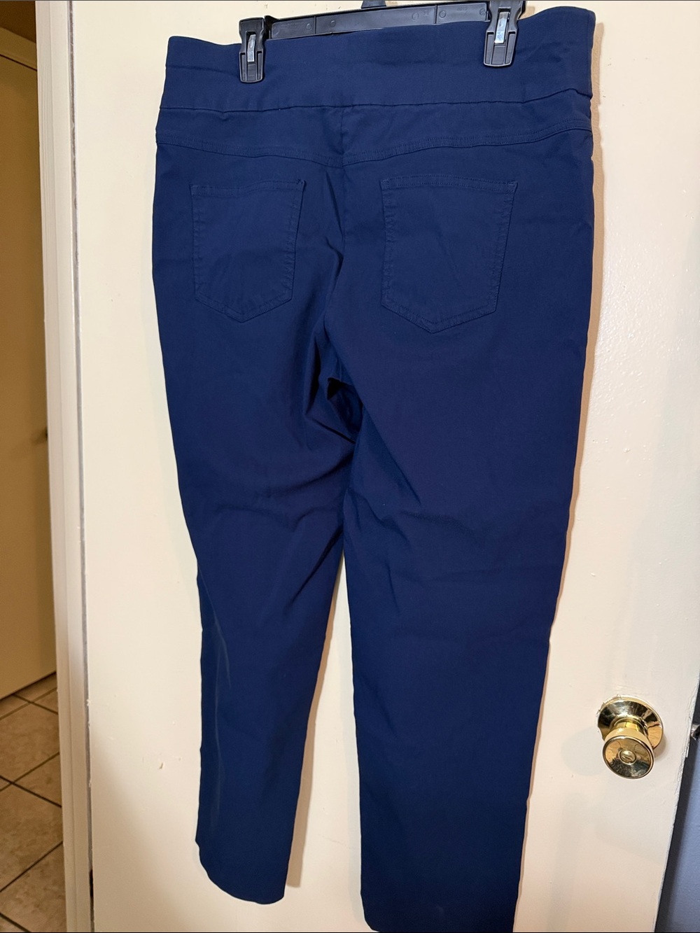 Ruby Rd. Navy Straight-Leg Pull-On Pants - Picture 2 of 3